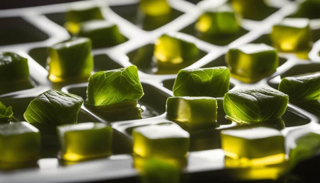 Basil and olive oil cubes