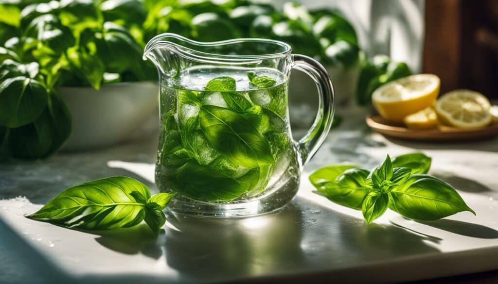 Basil-infused water