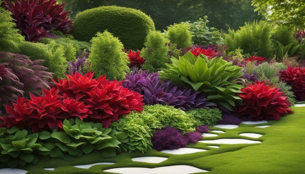 Colorful foliage plants