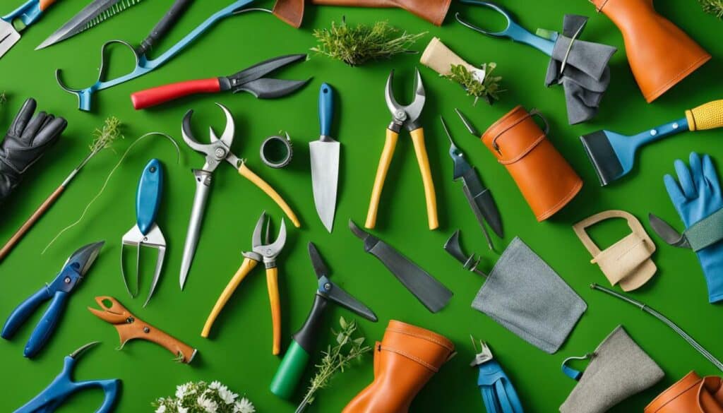 Gardening tools and gloves
