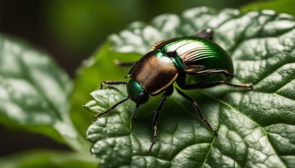 Japanese beetles on basil