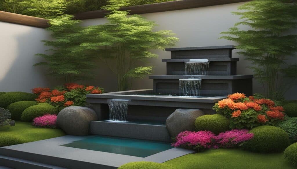 Japanese-inspired fountain