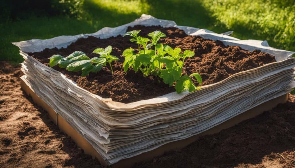 Lasagna gardening for weed control