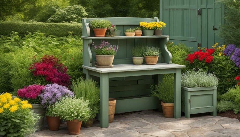 Sage Green Potting Bench