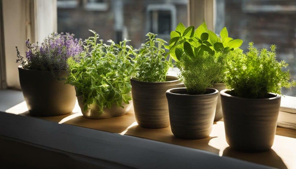 Small Herb Garden in Pots