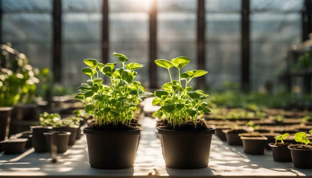 Starting seeds in a greenhouse