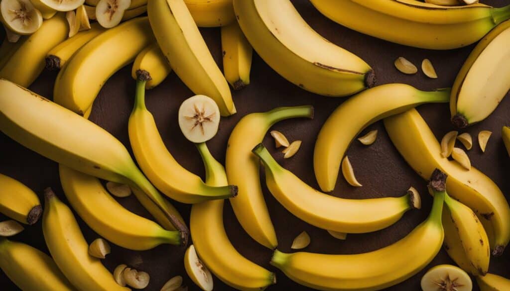 bananas and banana peels
