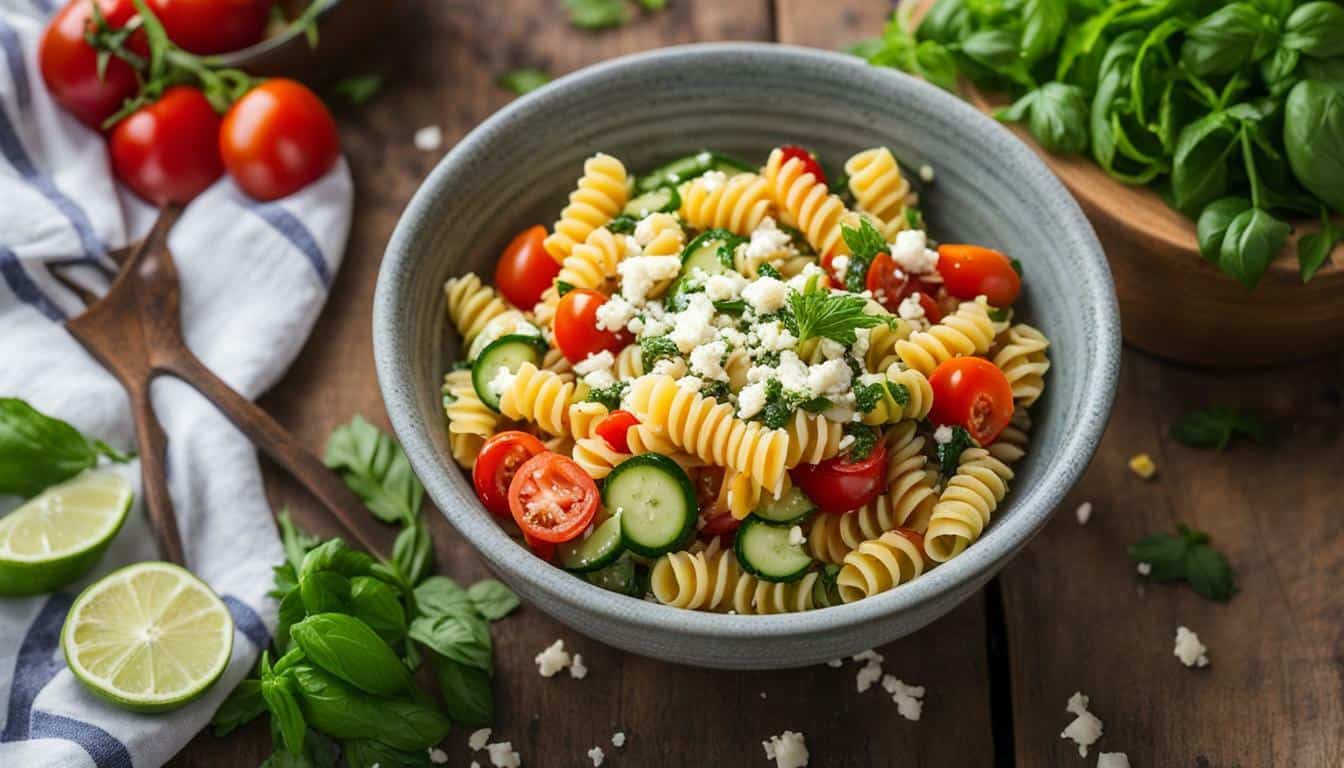 basic garden pasta salad image