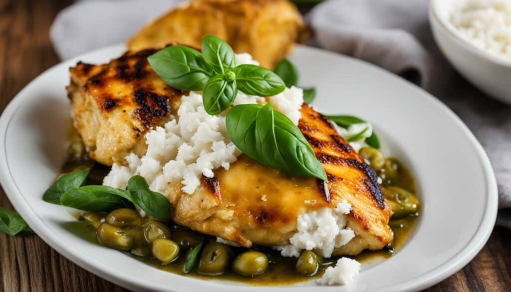 chicken with goat cheese and basil