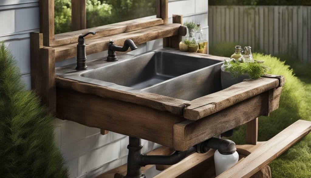 farmhouse-style outdoor sink