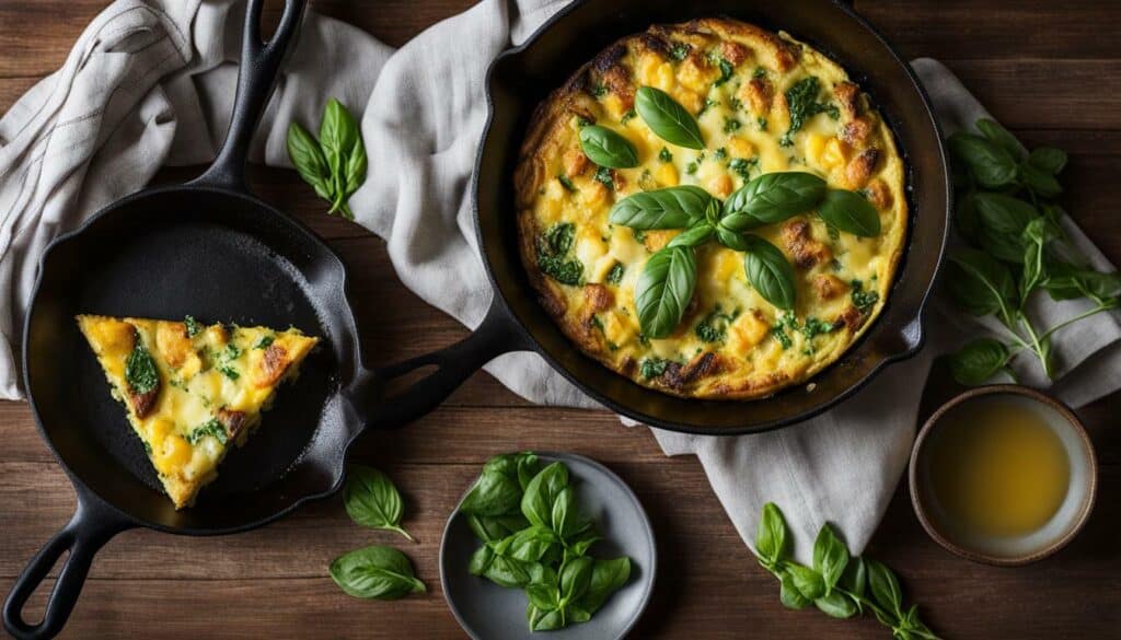 frittata with potatoes and basil