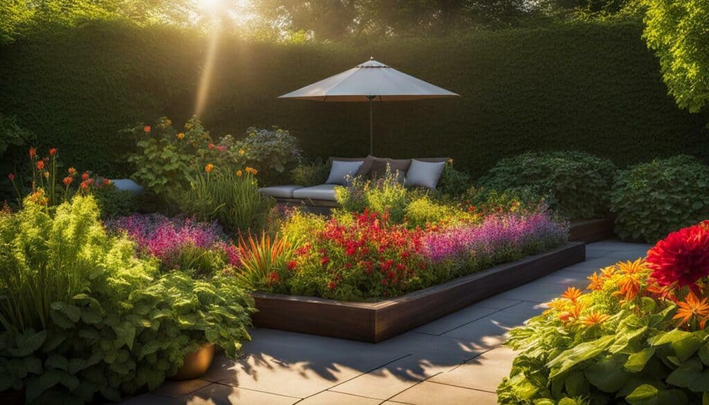 garden bed with proper sun exposure