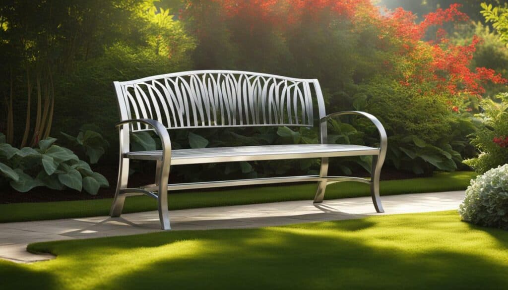 metal garden bench