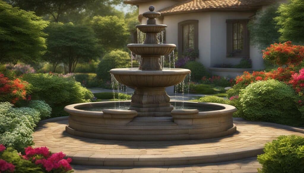 outdoor fountain with basin