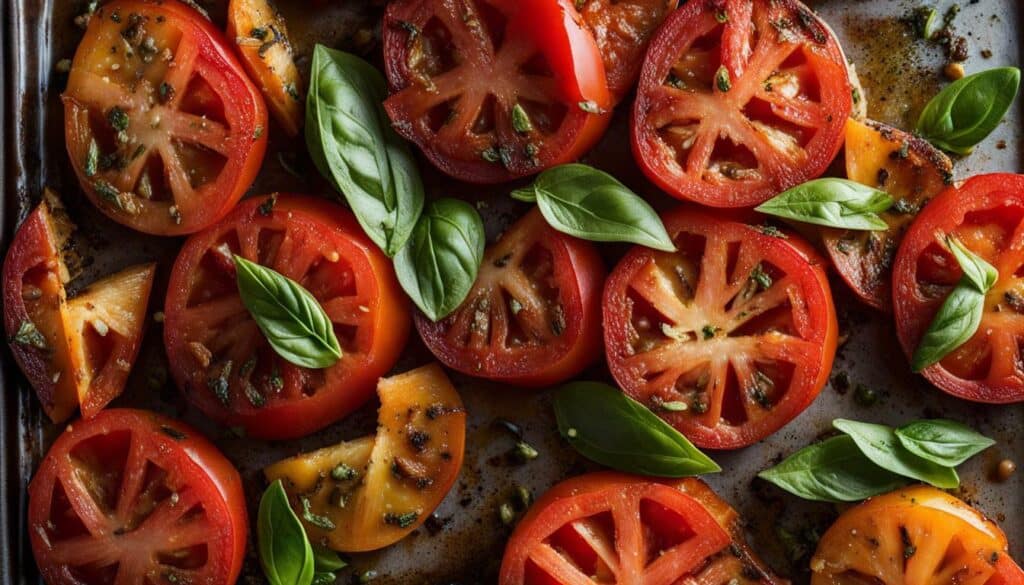 oven roasted tomatoes with basil