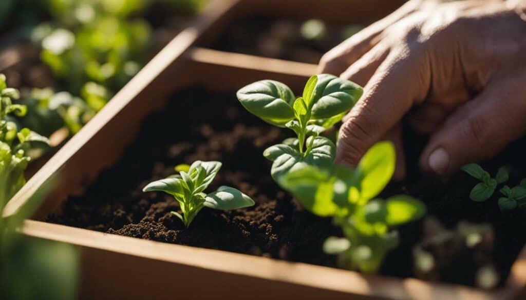 planting basil in square foot gardens