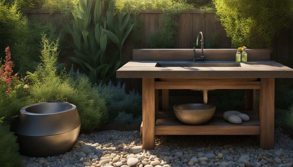 purpose-built DIY outdoor sink unit