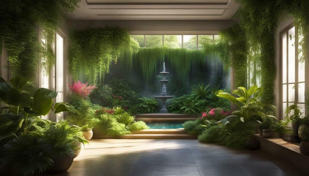serene indoor garden