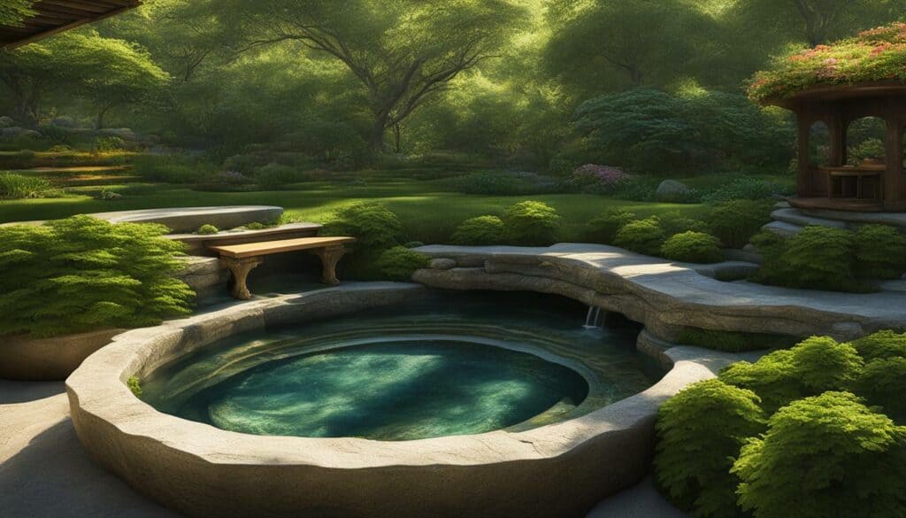 stone basin garden