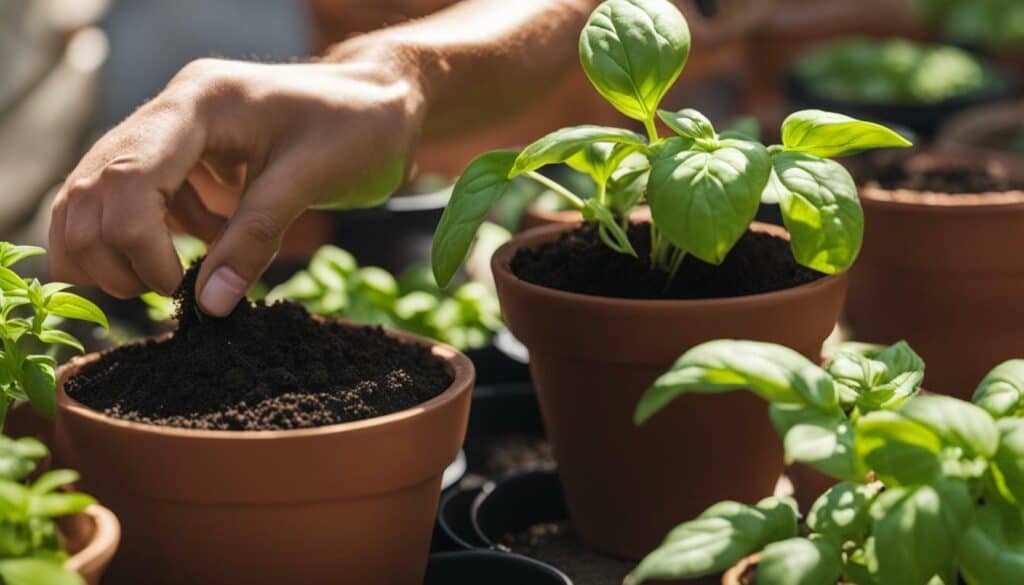 transplanting indoor basil plants outdoors